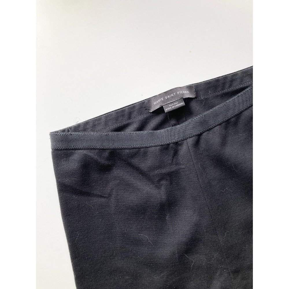 MARIE SAINT PIERRE Black Ponte Knit High Rise Ankle Zip Leggings, Size 1 / S - Picture 3 of 14